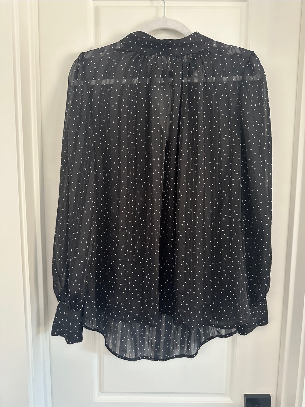 H&M Black and White Polka Dot Sheer Blouse